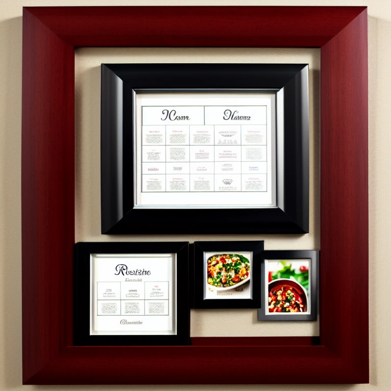 Framed recipe cards for kitchen, Showcase your favorite family recipes in stylish frames for a personalized touch.