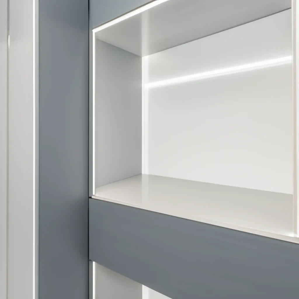Modern Closet Illuminated with LED Strip Lights