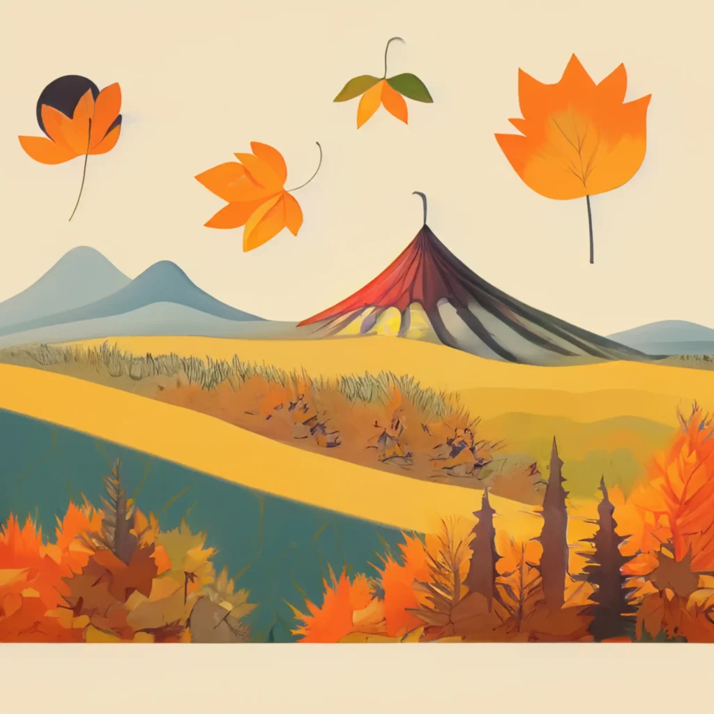 Wall art featuring warm fall scenes and landscapes.
