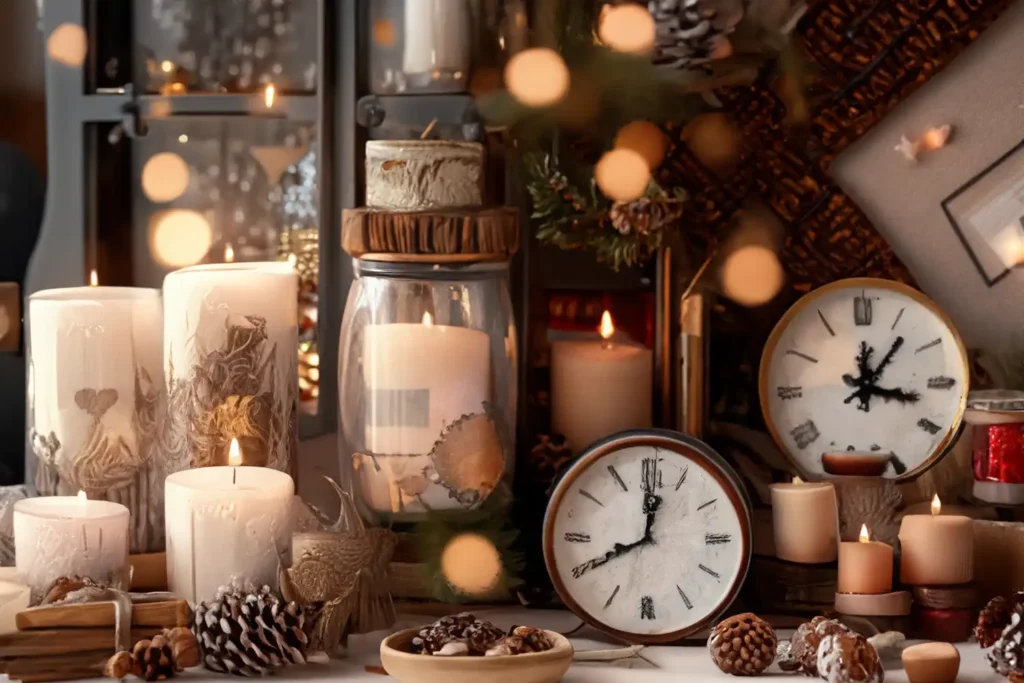 Personalized winter home decor filled with keepsakes and cherished memories, creating a heartwarming atmosphere.