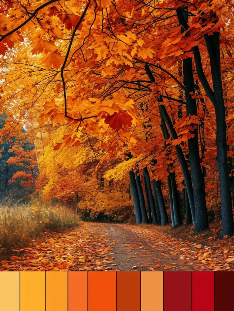 A vivid palette showcasing the diverse colors of autumn.